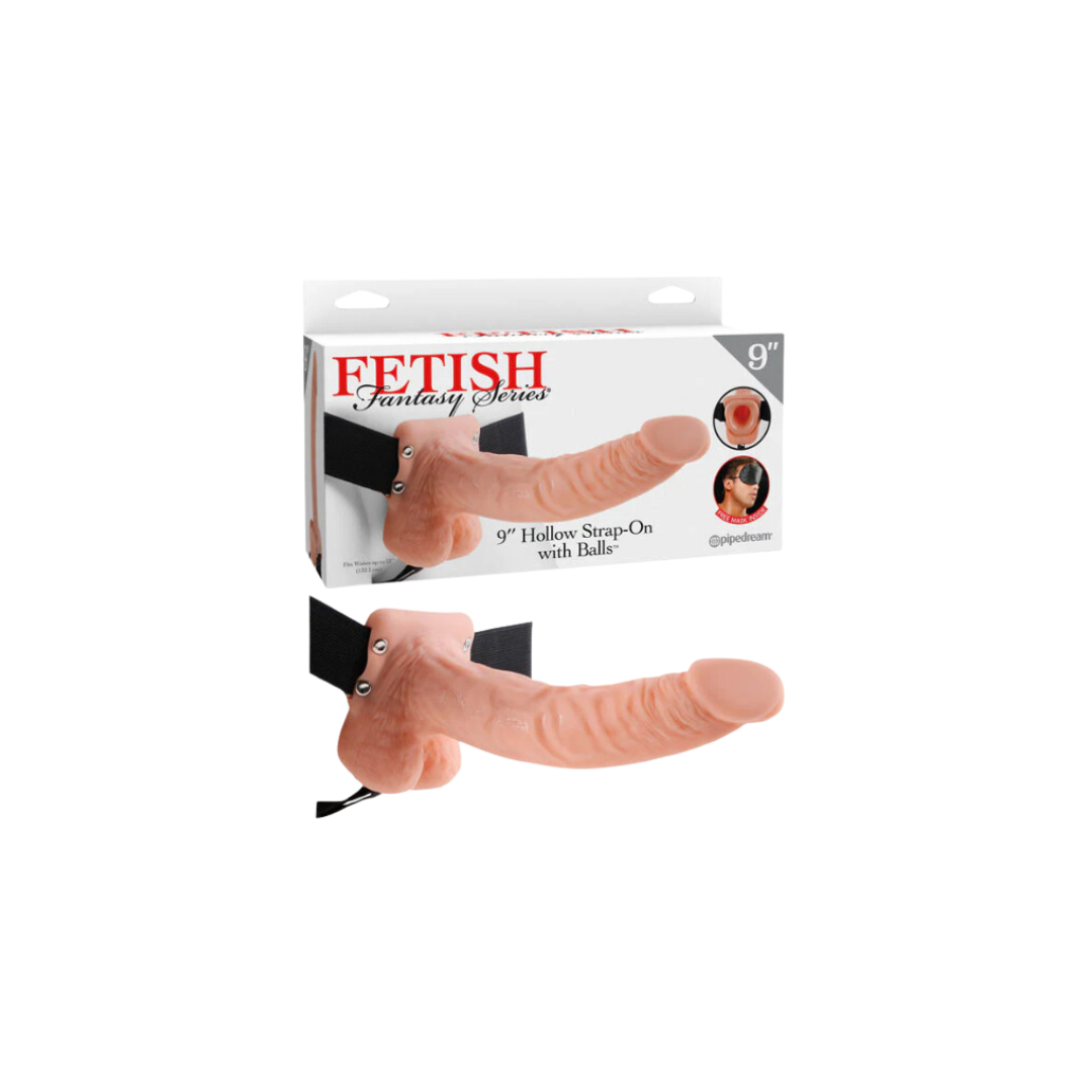 Fetish Fantasy 9" Hollow Strap On with Balls