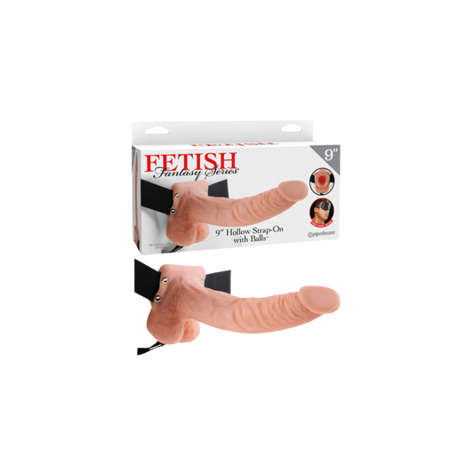 Fetish Fantasy 9" Hollow Strap On with Balls
